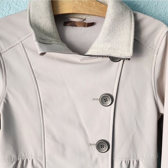 Prana mock neck zip up button front oatmeal jacket - Picture 5 of 15